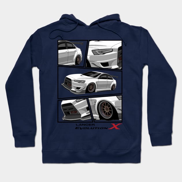 Mitsubishi Lancer EVO X Ehite, Evolution X, JDM Hoodie by T-JD